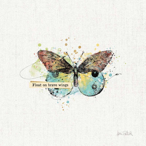 Thoughtful Butterflies III Black Ornate Wood Framed Art Print with Double Matting by Pertiet, Katie