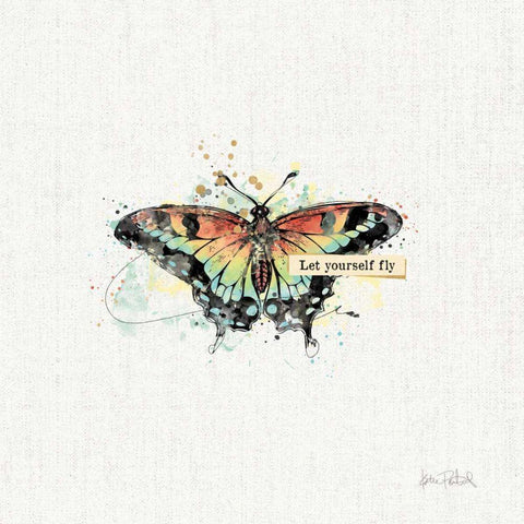 Thoughtful Butterflies IV White Modern Wood Framed Art Print with Double Matting by Pertiet, Katie