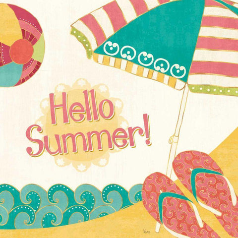 Fun in the Sun II Gold Ornate Wood Framed Art Print with Double Matting by Charron, Veronique