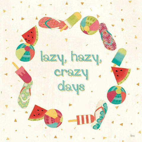 Fun in the Sun V Black Modern Wood Framed Art Print with Double Matting by Charron, Veronique