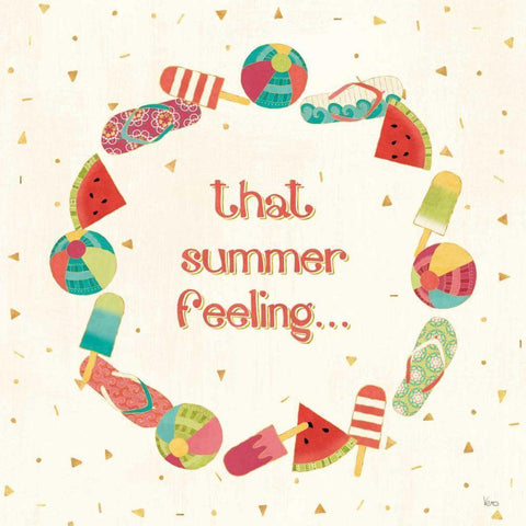 Fun in the Sun VI White Modern Wood Framed Art Print by Charron, Veronique