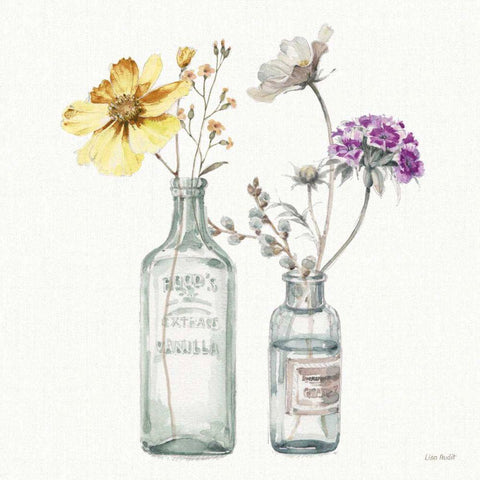 A Country Weekend X v2 Yellow Purple Black Modern Wood Framed Art Print with Double Matting by Audit, Lisa