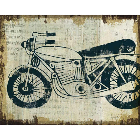 American Pop Moto Black Modern Wood Framed Art Print by Mullan, Michael