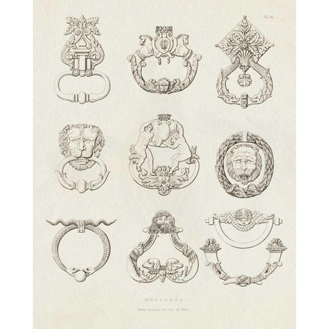 Ornamental Metal Work XLI Light Black Modern Wood Framed Art Print with Double Matting by Wild Apple Portfolio