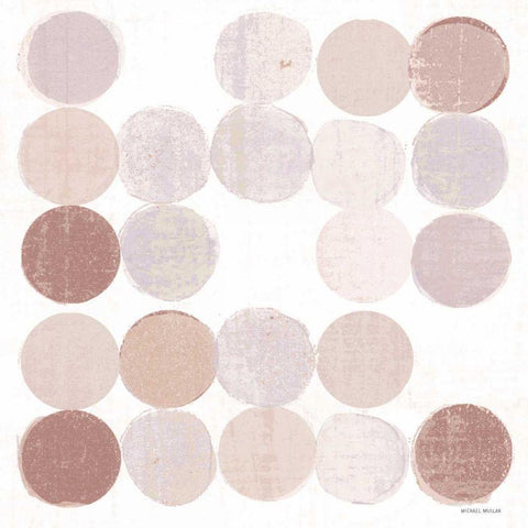 Dots II Square I Blush Black Ornate Wood Framed Art Print with Double Matting by Mullan, Michael
