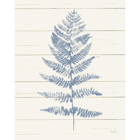 Fern Print II Blue Crop Gold Ornate Wood Framed Art Print with Double Matting by Hershey, Moira