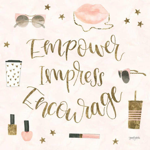 Boss Ladies V Pink Black Modern Wood Framed Art Print by Jackson, Jenaya