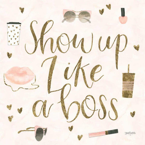 Boss Ladies VII Pink White Modern Wood Framed Art Print by Jackson, Jenaya