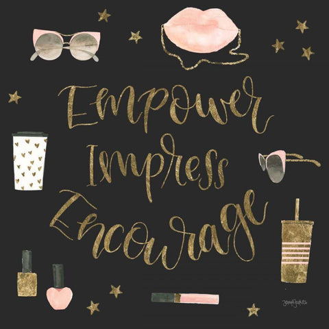 Boss Ladies V Black White Modern Wood Framed Art Print with Double Matting by Jackson, Jenaya