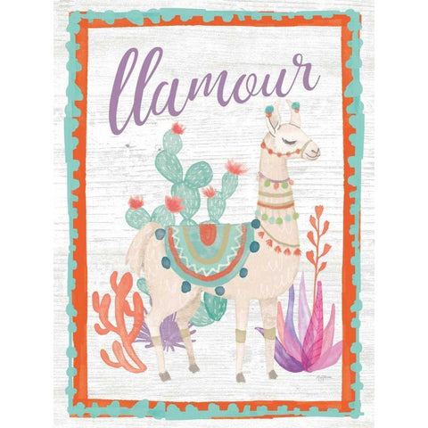 Lovely Llamas II Llamour Black Modern Wood Framed Art Print with Double Matting by Urban, Mary