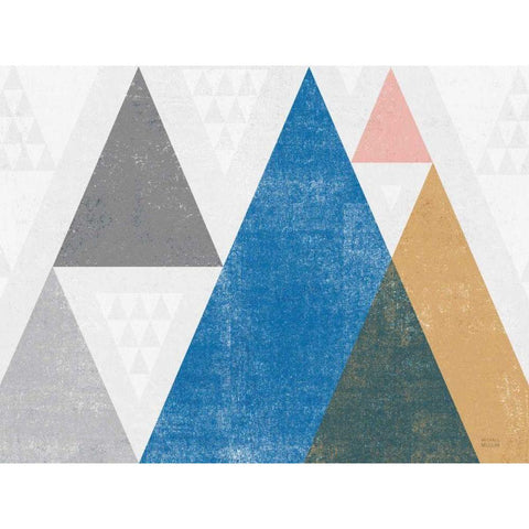 Mod Triangles I Gray Crop Black Modern Wood Framed Art Print by Mullan, Michael