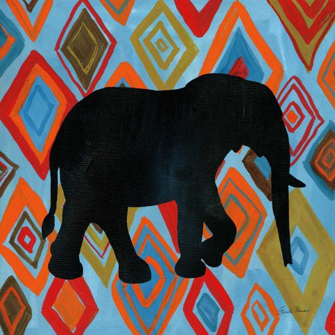 African Animal I Black Modern Wood Framed Art Print with Double Matting by Zaman, Farida