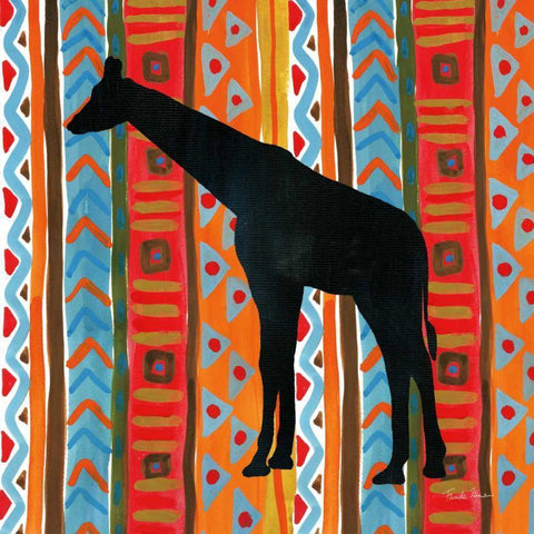 African Animal III Black Modern Wood Framed Art Print with Double Matting by Zaman, Farida