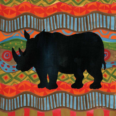 African Animal IV  Black Ornate Wood Framed Art Print with Double Matting by Zaman, Farida