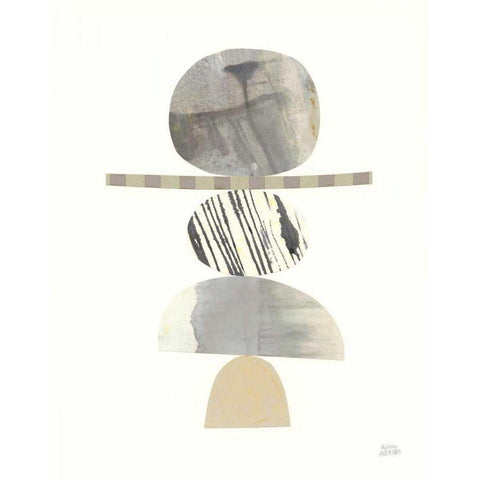 Balance II Neutral Black Modern Wood Framed Art Print with Double Matting by Averinos, Melissa