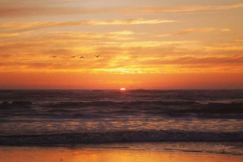 At Days End II White Modern Wood Framed Art Print with Double Matting by Marshall, Laura