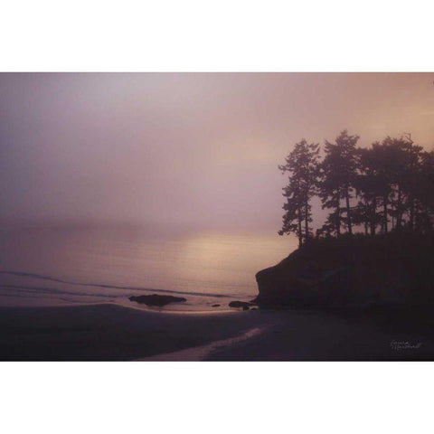 Crescent Bay II Black Modern Wood Framed Art Print with Double Matting by Marshall, Laura