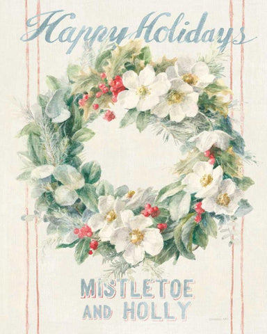 Floursack Holiday II White Modern Wood Framed Art Print with Double Matting by Nai, Danhui