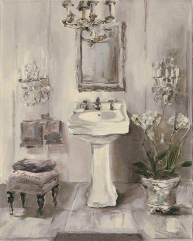 French Bath III Gray Black Ornate Wood Framed Art Print with Double Matting by Hageman, Marilyn