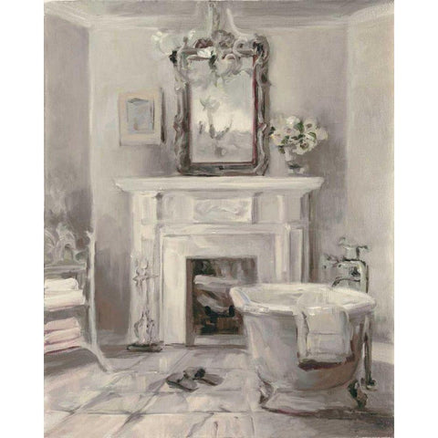 French Bath IV Gray White Modern Wood Framed Art Print by Hageman, Marilyn