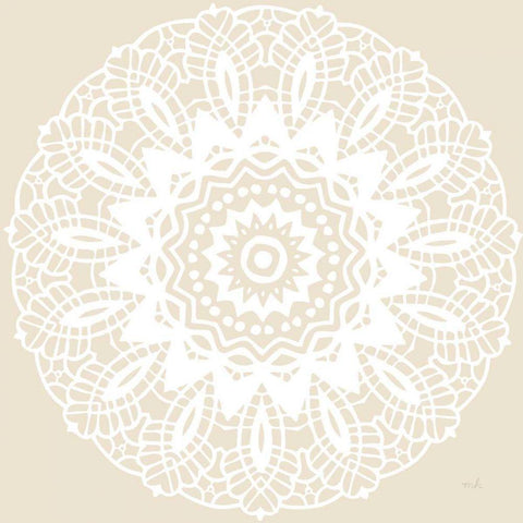 Contemporary Lace Neutral II Black Ornate Wood Framed Art Print with Double Matting by Hershey, Moira
