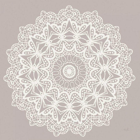 Contemporary Lace Neutral VI Black Ornate Wood Framed Art Print with Double Matting by Hershey, Moira
