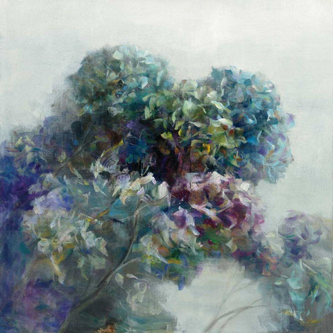 Abstract Hydrangea White Modern Wood Framed Art Print by Nai, Danhui