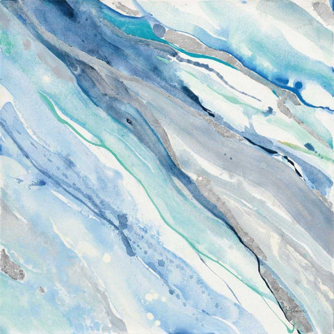 Silver Spring II Black Modern Wood Framed Art Print with Double Matting by Hristova, Albena