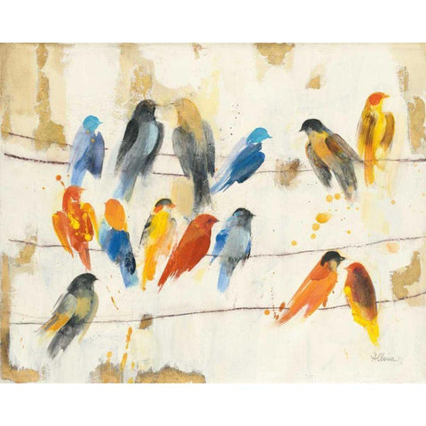 Town Meeting Black Modern Wood Framed Art Print with Double Matting by Hristova, Albena