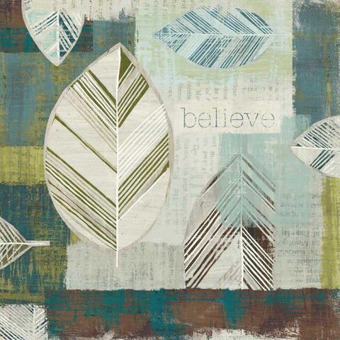 Be Leaves IV Black Modern Wood Framed Art Print with Double Matting by Wild Apple Portfolio