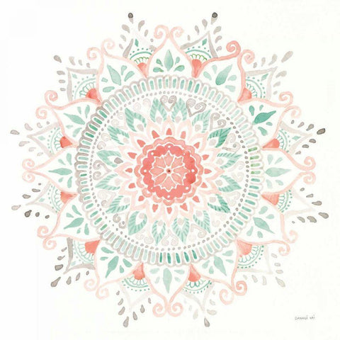 Mandala Delight I White Modern Wood Framed Art Print by Nai, Danhui