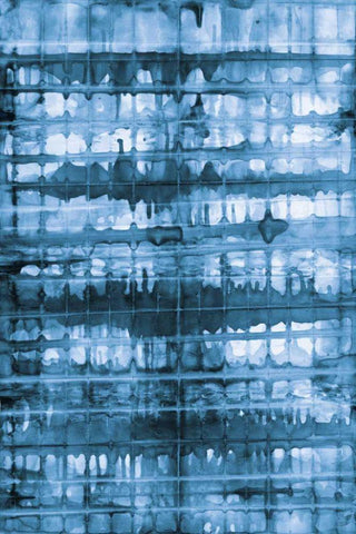 Kanari I Indigo White Modern Wood Framed Art Print with Double Matting by Averinos, Melissa