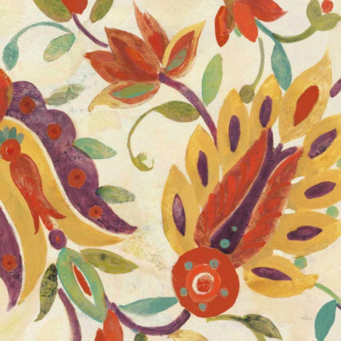 Two Step Spice and Purple v2 Crop White Modern Wood Framed Art Print with Double Matting by Hristova, Albena