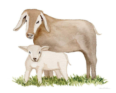 Life on the Farm Animal Element II White Modern Wood Framed Art Print with Double Matting by McKenna, Kathleen Parr