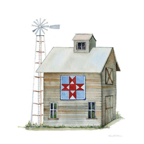 Life on the Farm Barn Element III White Modern Wood Framed Art Print by McKenna, Kathleen Parr