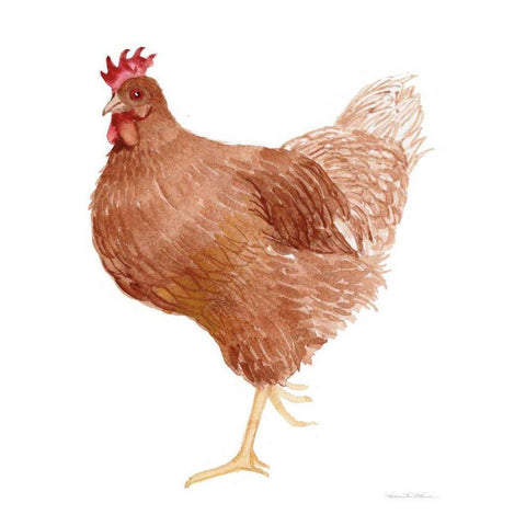 Life on the Farm Chicken Element IV Gold Ornate Wood Framed Art Print with Double Matting by McKenna, Kathleen Parr