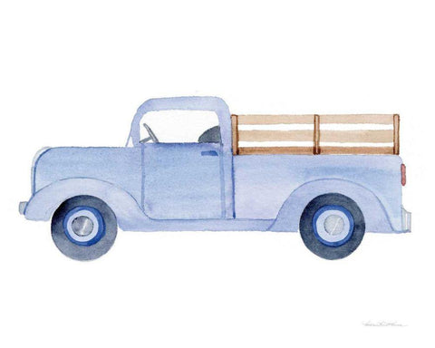 Life on the Farm Truck Element White Modern Wood Framed Art Print with Double Matting by McKenna, Kathleen Parr