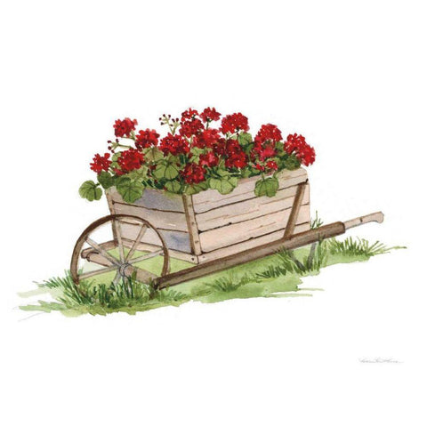 Life on the Farm Wheelbarrow Element Gold Ornate Wood Framed Art Print with Double Matting by McKenna, Kathleen Parr