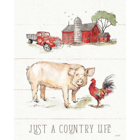 Country Life II Gold Ornate Wood Framed Art Print with Double Matting by Tavoletti, Anne