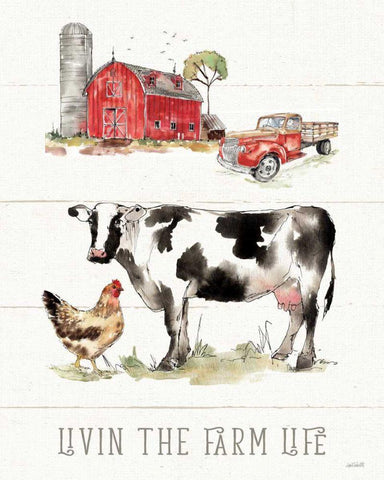 Country Life III White Modern Wood Framed Art Print with Double Matting by Tavoletti, Anne