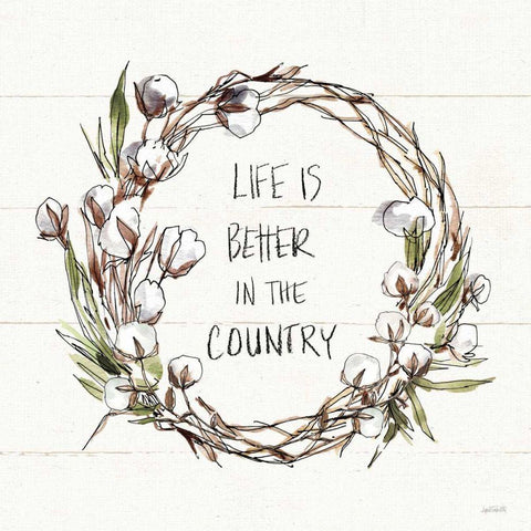 Country Life VII White Modern Wood Framed Art Print with Double Matting by Tavoletti, Anne