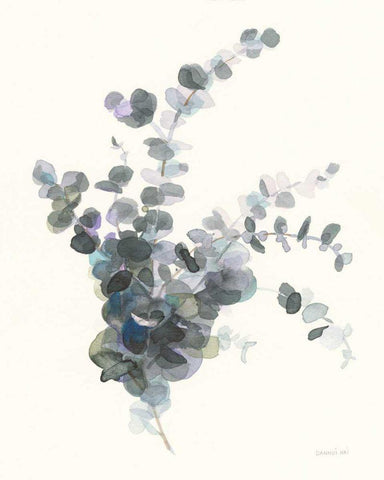 Scented Sprig II Black Ornate Wood Framed Art Print with Double Matting by Nai, Danhui