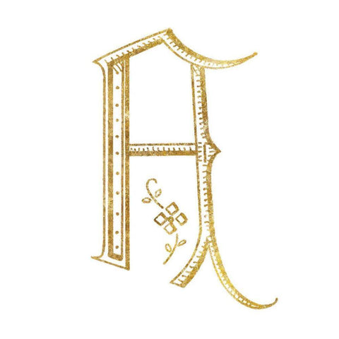 French Sewing Letter A White Modern Wood Framed Art Print by Wild Apple Portfolio