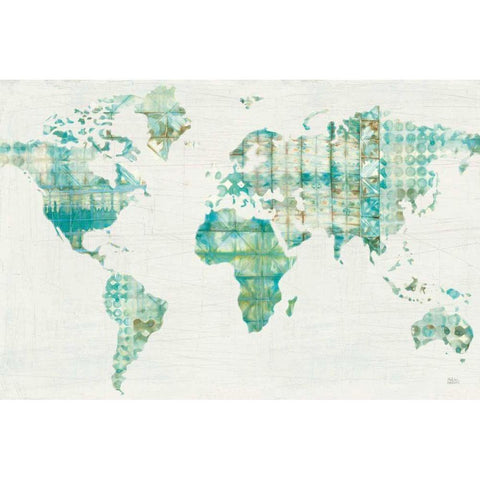 Kanari Map White Modern Wood Framed Art Print by Averinos, Melissa