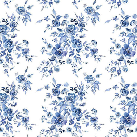 Delft Delight Pattern I White Modern Wood Framed Art Print by Rice, Kristy
