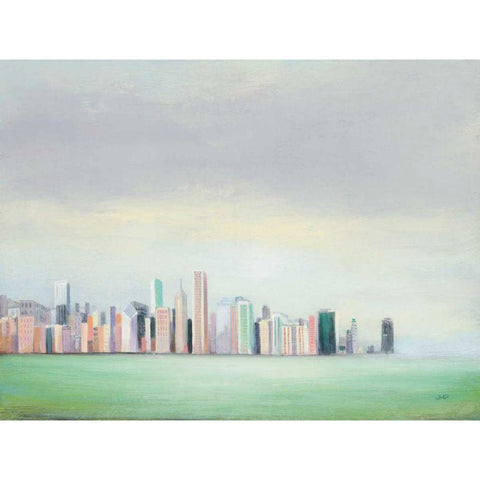 New York Skyline White Modern Wood Framed Art Print by Purinton, Julia