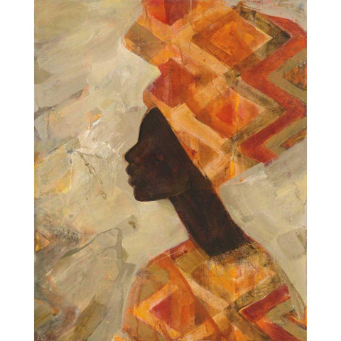 African Beauty II White Modern Wood Framed Art Print by Hristova, Albena