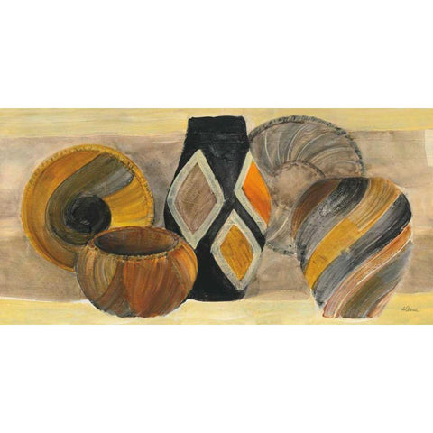 Swirling Still Life Black Modern Wood Framed Art Print with Double Matting by Hristova, Albena