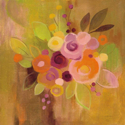 Small Bouquet II Gold Ornate Wood Framed Art Print with Double Matting by Vassileva, Silvia