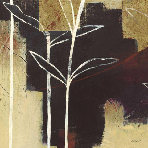 Sun Stems Tile III Black Ornate Wood Framed Art Print with Double Matting by Lovell, Kathrine